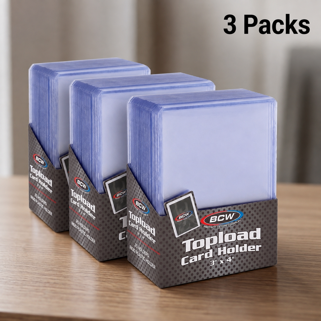 BCW Standard Top Loaders 25 Count – 3" x 4" Rigid Trading Card Holders for Sports Cards, Pokémon & Collectibles