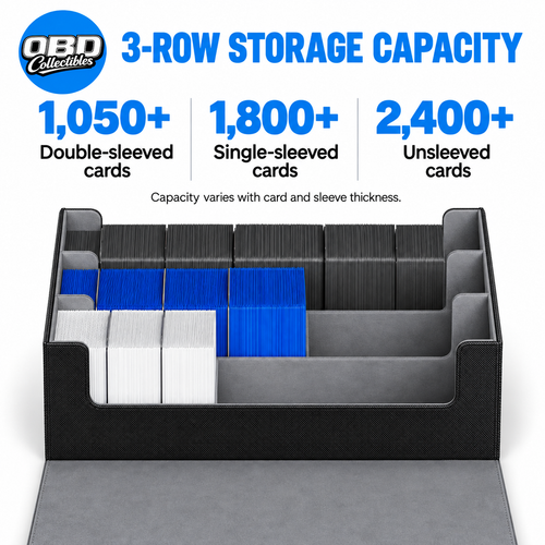 3-Row Magnetic Trading Card Storage Box