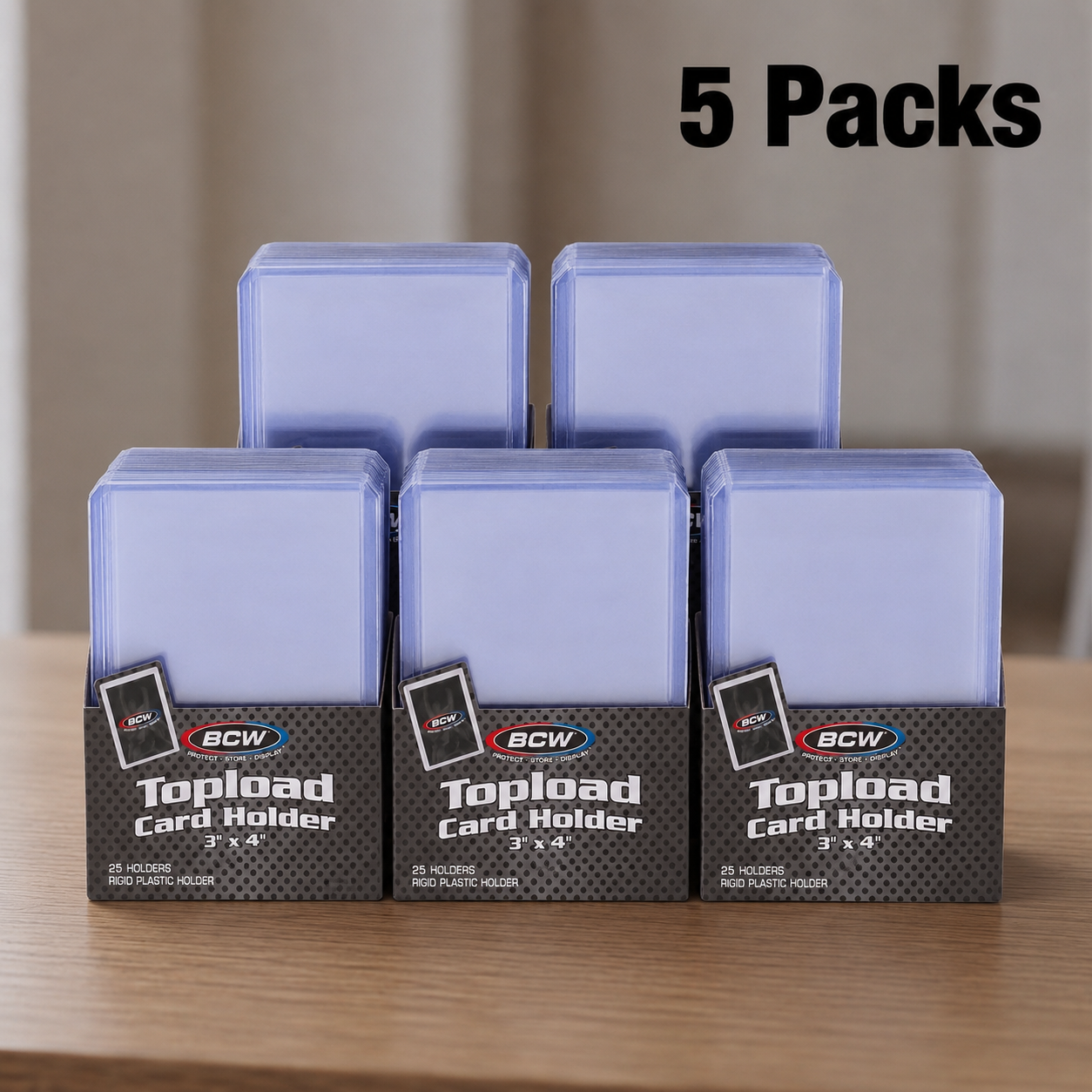 BCW Standard Top Loaders 25 Count – 3" x 4" Rigid Trading Card Holders for Sports Cards, Pokémon & Collectibles