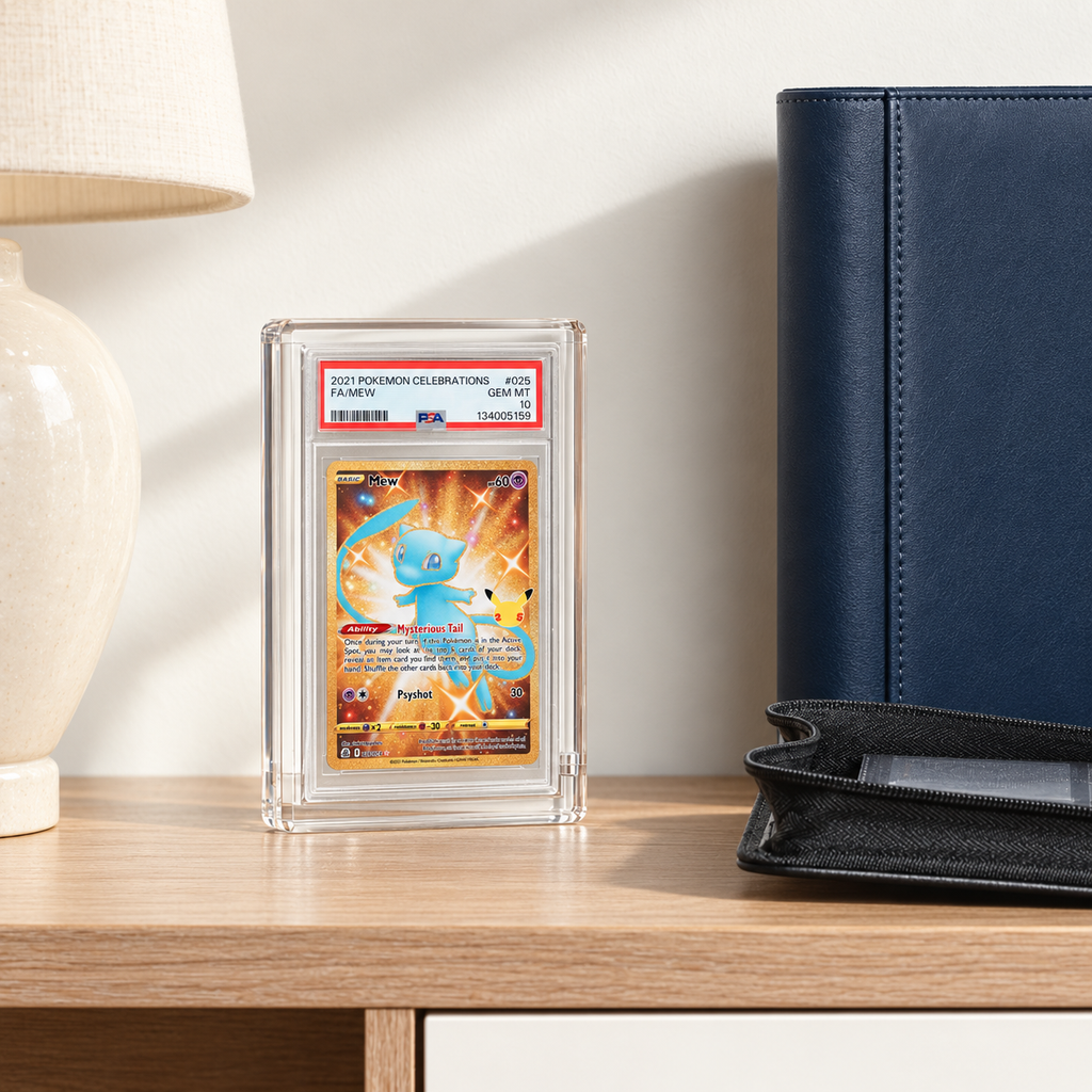 Premium 8mm Acrylic PSA Slab Display Case with Magnetic Top