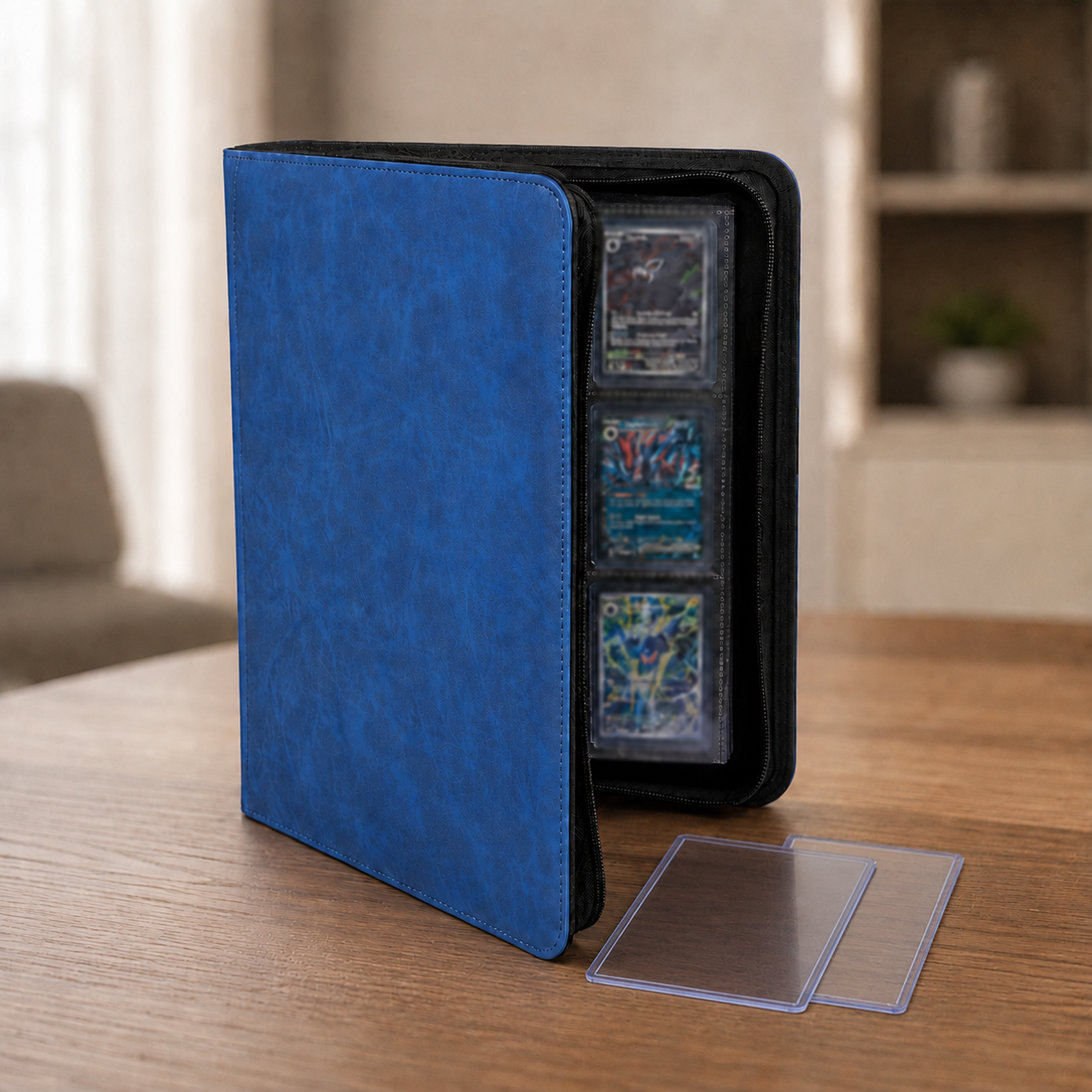 252-Card Toploader Binder with Zipper, 9-Pocket Double-Sided Pages for 3" x 4" Card Holders