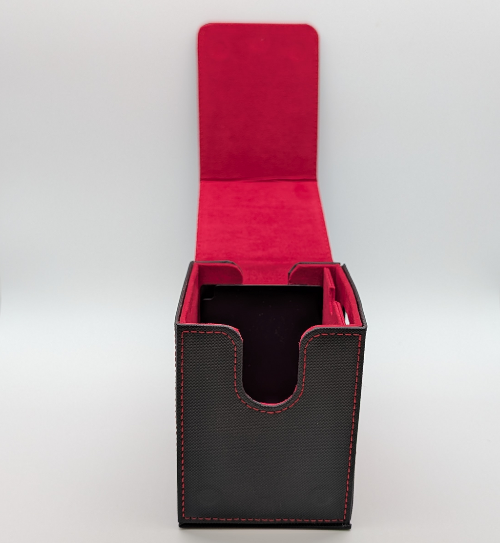 Premium Magnetic Commander Deck Box with Display Window, Toploader & Dividers
