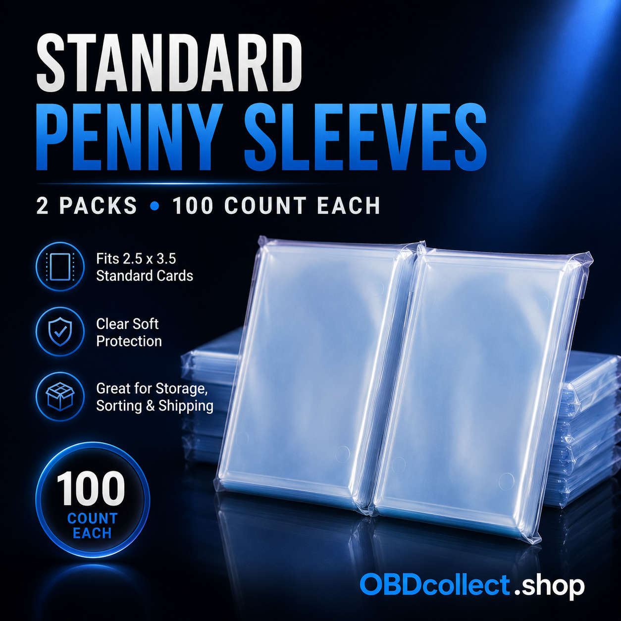 200-Count Standard Penny Sleeves for Trading Cards